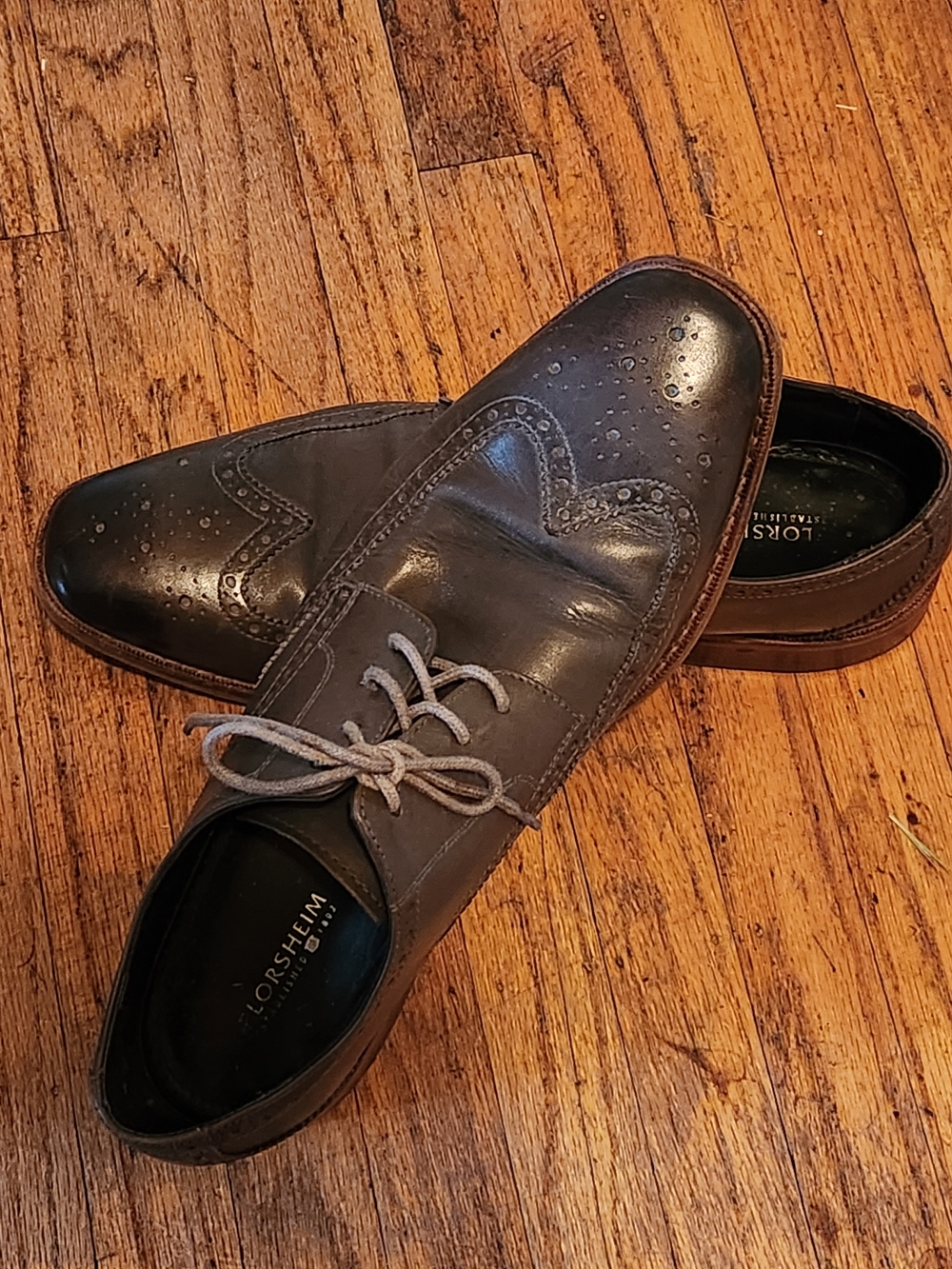 Florsheim Men's Gray Leather Wingtip Oxford